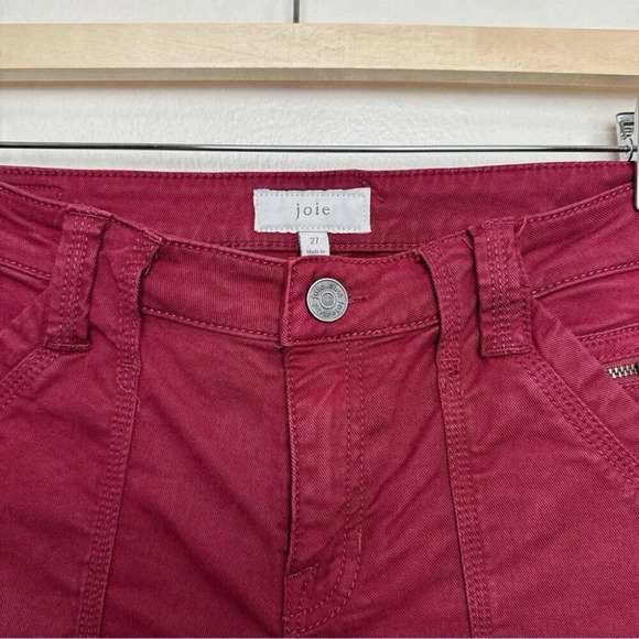 Joie Womens 27 Park Red Skinny Utility Cargo Crop Ankle Pants - Picture 10 of 15